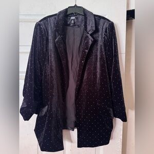 Aqua Black Pants and blazer with Silver Accents